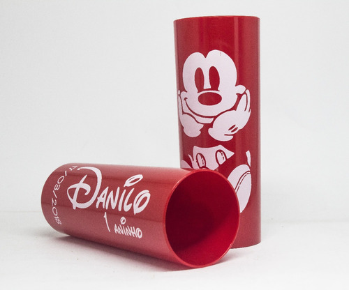 Kit 100 Copos Personalizados Mickey Minnie Long Drink 350ml 