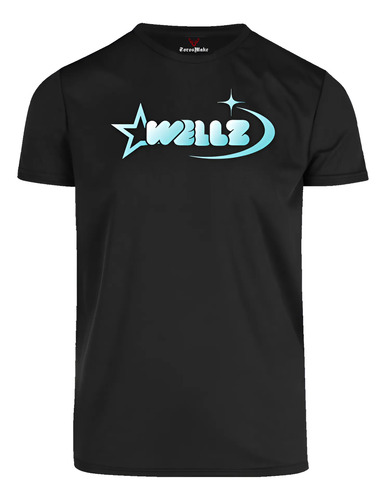 Playera Wellz Logo Azul Estilo Y2k 100% Algodón Alta Calidad