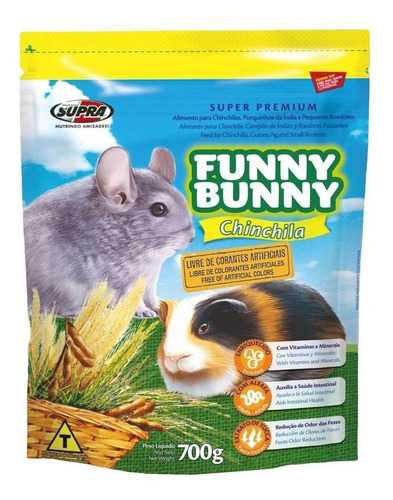 Combo Com 2 Rações Funny Bunny Chinchila 700 Gramas