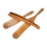 Juego De Utensilios De Cocina De Madera De Acacia (3 Piezas)