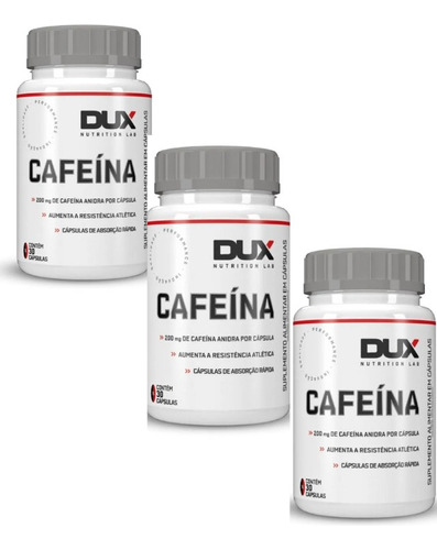 Cafeína Dux Nutrition 30 Capsulas - 3 Unidades 