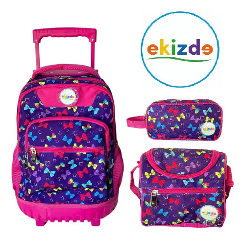 Mochila Escolar Pack 3 Piezas Ekizde(lonchera Y Estuche)