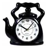 Reloj Mural Pared Cocina Tetera 23x23 Cms Elegante Funcional Color De La Estructura Negro