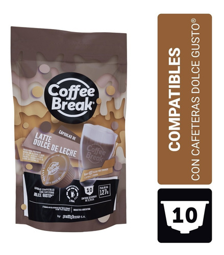 Capsulas Coffee Break Compatibles Dolce Gusto Latte Dulce De Leche 10 Unidades 