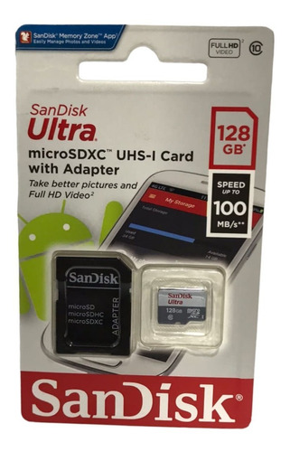 Sandisk Memoria Micro Sd 128 Gb Clase 10 Original