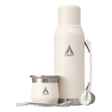 Termo Agua Lukout 1000 Ml + Mate 170 Ml Kit Cream