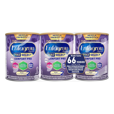 Pack X3 Unidades Enfagrow Confort Etapa2 Fórmula Niños2.4kg Natural | Envío gratis