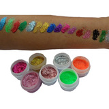 Brillo Gel Con Gibre Glitter Maquillaje Artistico Premium 4u