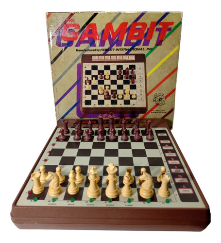 Jogo De Xadrez Eletrônico Gambit Fidelity  1979 Raro