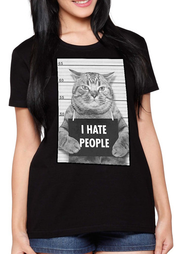 Playera Camiseta Gato Enojado Odio A La Gente Grumpy Cat
