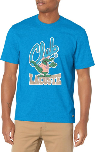 Playera Lacoste Casual Club Graphic Hombre Azul Th1533-51