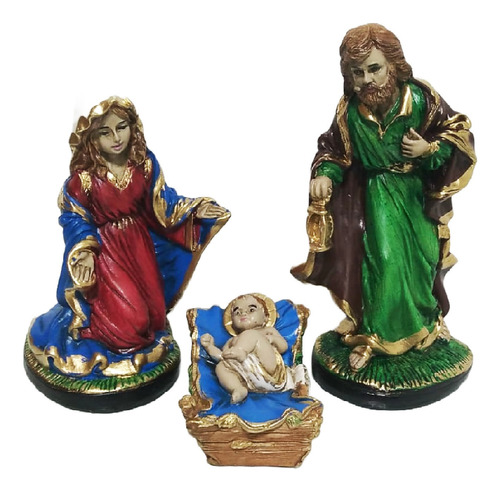 Presepio Natalino Italiano 20cm Enfeite 3 Peças Gesso