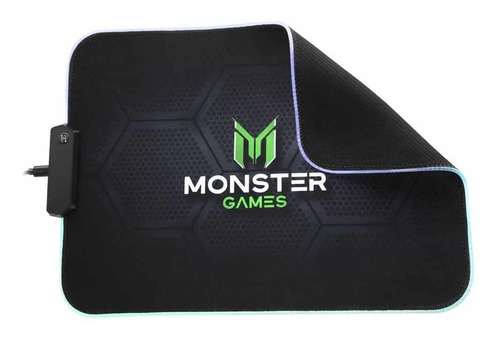 Mouse Pad Gamer Luz Led Rgb Monster Game Speed 35x25cm Pa351