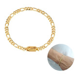 Pulseira Masculina Banhada Ouro 18k 5mm Modelo 3x1 Promoção