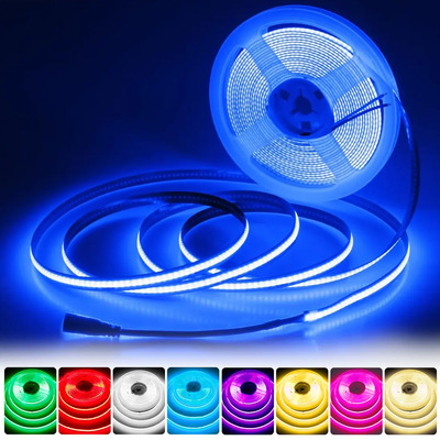 Time4buy-10m Tira De Luces Led Cob Flexible En Rollo,diseño Ultrafino,24 V,con 3200 Led.tira De Luces Led Decorativa Con Intensidad Regulable,ideal Para Habitaciones,salones Y Armarios(azul) | MercadoLibre