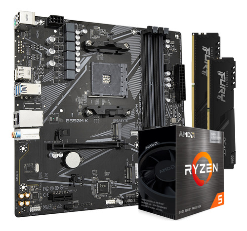 Kit Actualización Asus Gaming Amd Ryzen 5 5600x+b550m-k+16gb