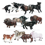 12 Unidades De Modelos De Vacas, Animais De Touro Simulados