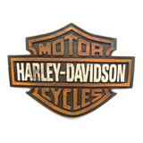 Placa Decorativa Emblema Harley Davidson Resina Alto Relevo