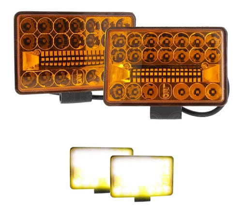 Par Faros Auxiliares 36 Led Fija Y Estrobo Jeep Moto 12-24v