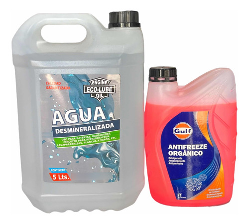 Refrigerante Anticongelante Concentrado Gulf X1l + Agua X5l