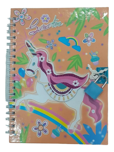 Diario Intimo Unicornio Con Candado Infantil