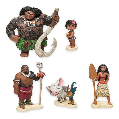 Qqq 6pcs Moana Maui Hei Hei Tamatoa Sina Chief Tui Figura