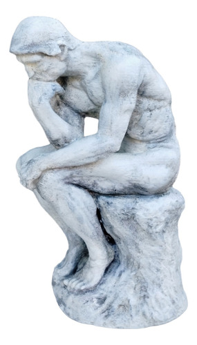 Estatua El Pensador De Rodin Símil Mármol Escultura Clásica