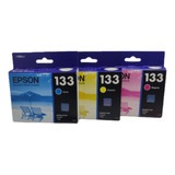 Kit 3 Cartucho Epson 133 T25 Tx125 Tx133 Tx135 Tx235w Tx420w