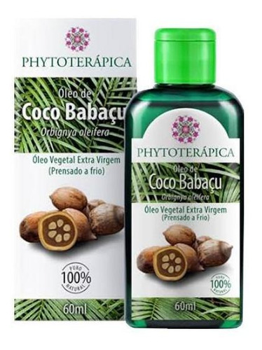 Óleo Vegetal De Coco Babaçu Extra Virgem 60ml Phytoterápica
