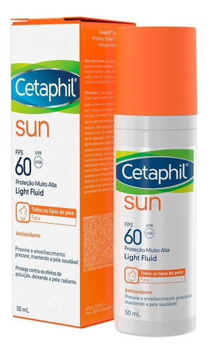 Cetaphil Fps60 Protetor Solar Facial Sun Light Fluid 50ml