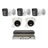 Nvr 16 Ch Hikvision Acusense Sem Poe + 05 Cameras Ip  Áudio