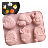 Molde Huevo Canasta Zanahoria Conejo Pascuas Pollito Silicon