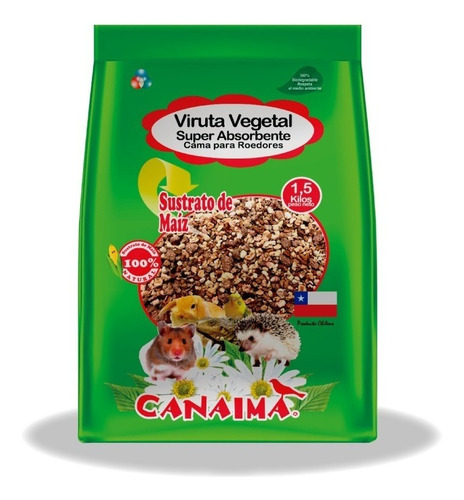 Sustrato Viruta Vegetal Canaima 1.5kg Premium Hamster Conejo