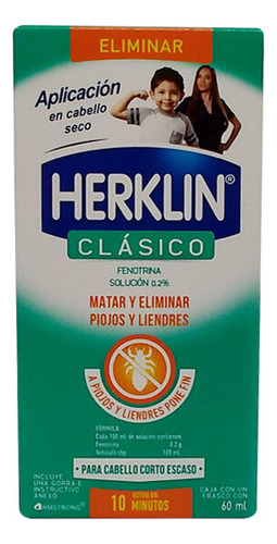 Herklin Shampoo Solución 0.2% Caja Con Frasco Con 60ml