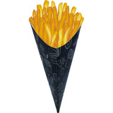 Embalagem Cone Batata Frita Porção M 250 Pçs (preto)