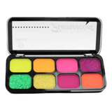 Paleta De Sombras De Cartera 8 Tonos Matte Neon Y Glitter