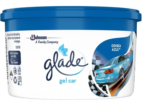 Aromatizante Glade Car Para Autos Odisea Azul En Gel 70g