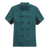 Chaqueta Chef Manga Corta Bolsillos Botones Cook Chic .