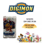 Kit 200 Cards Digimon = 50 Pacotinhos Duelar Bater Bafo