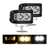 Par Faro 2 Led 20w Con Estrobo Codigos Ambar Offroad