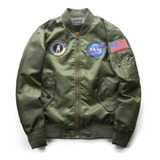 . Chaqueta Militar Para Hombre Slim Bomber Trench