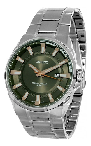 Relógio Orient Masculino Mbss1369 E1sx Verde Aço Analogico
