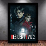 Quadro Decorativo Gamer Resident Evil 2 Moldura A3