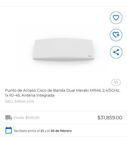   Punto De Acceso Cisco De Banda Dual Meraki Mr36