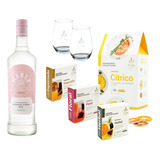 Kit Gin Tonic Merle + Saquitos Botanicos Y Citricos C/ Copas