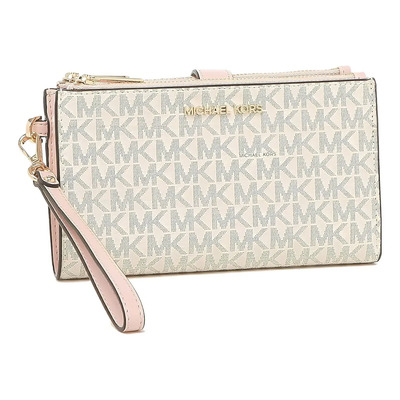 Billetera Michael Kors 35f8gtvw0b Con Diseño Siganture Color Beige Detalle Rosa De Cuero Sintético - 11cm X 18cm X 4cm | Meses sin interés