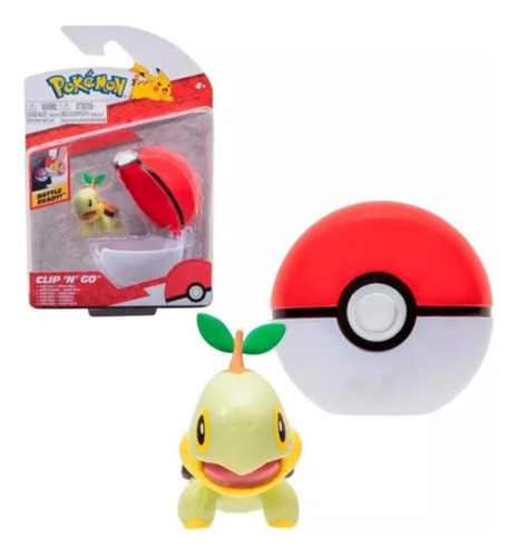 Pokémon Figura Turtwig + Pokeball Battle Ready Clip 'n' Go