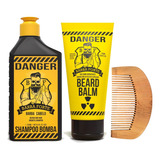 Barba Forte Danger Shampoo 250ml + Beard Balm 170g + Pente!