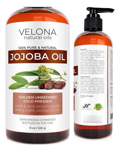 Aceite De Jojoba - 8 Onzas (con Bomba) | 100% Puro Y Natura.