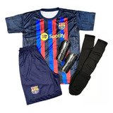 Kit Uniforme De Futebol Com Meião E Caneleira Infantil Times